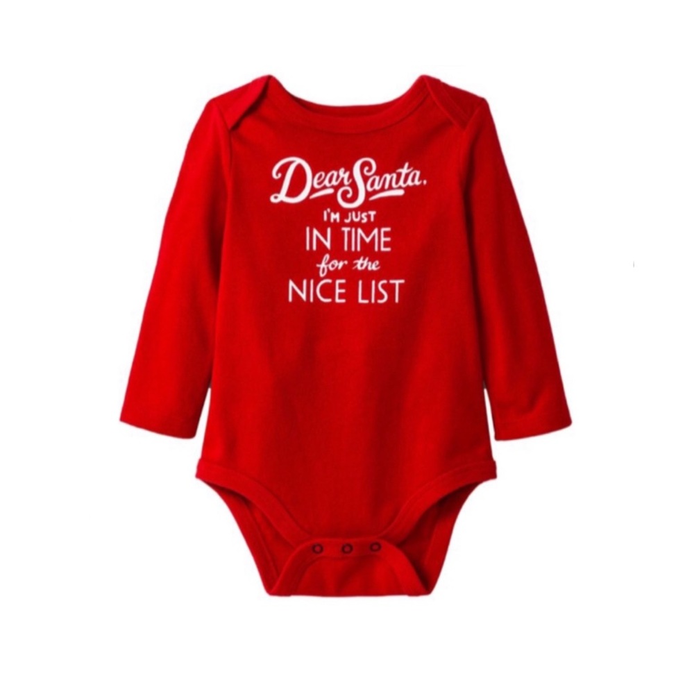 Cat & Jack Dear Santa I’m On The Nice List Graphic Bodysuit